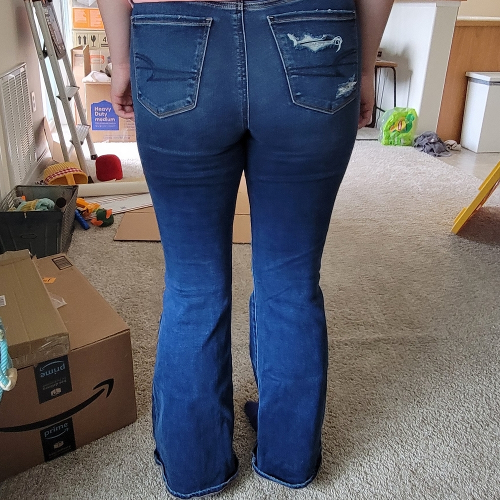 American eagle super hi rise flare jeans next level stretch